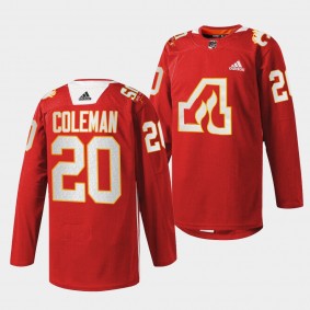 Blake Coleman #20 Atlanta Flames 2022 50th Anniversary Warm-Up Red Jersey