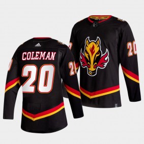 Blake Coleman Flames 2021 Reverse Retro Special Edition Jersey Black