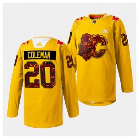 South Asian Celebration Blake Coleman Calgary Flames Gold #20 Holi Jersey 2024