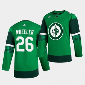 Blake Wheeler Jets 2020 St. Patrick's Day Green Authentic Player Jersey