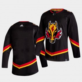 Calgary Flames 2021 Reverse Retro Blank Black Special Edition Authentic Jersey