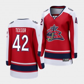 Alexandre Texier Columbus Blue Jackets 2021 Special Edition Red Women Jersey