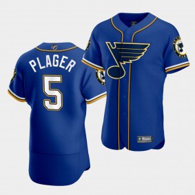 Bob Plager St. Louis Blues 2020 NHL X MLB Crossover Edition Royal Baseball Jersey