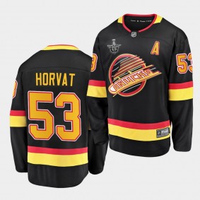 Bo Horvat #53 Canucks 2020 Stanley Cup Playoffs Black Flying Skate Jersey