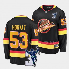 Bo Horvat Vancouver Canucks Kevin Bieska patch Black Throwback Jersey Men's