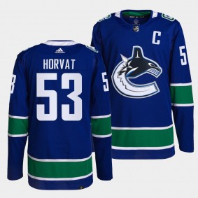 Bo Horvat #53 Canucks Home Blue Jersey 2021-22 Primegreen Authentic