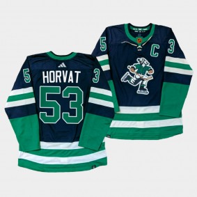 Vancouver Canucks 2022-23 Reverse Retro Bo Horvat #53 Navy Jersey PrimeGreen