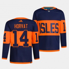 New York Islanders 2024 NHL Stadium Series Bo Horvat #14 Navy Authentic Pro Jersey Men's