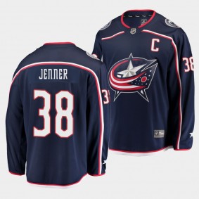 Boone Jenner Columbus Blue Jackets Home Navy 2021 Captain Men Jersey