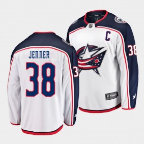 Boone Jenner Columbus Blue Jackets Away White 2021 Captain Men Jersey