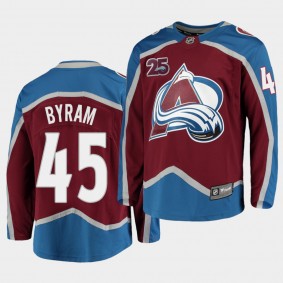 Bowen Byram Colorado Avalanche 2020-21 25th Anniversary Burgundy Home Men Jersey