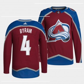 Bowen Byram #4 Avalanche Home Burgundy Jersey 2021-22 Primegreen Authentic