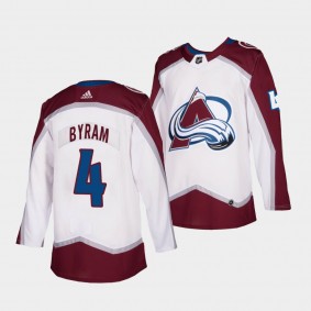 Bowen Byram #4 Avalanche 2021-22 Road Authentic White Jersey