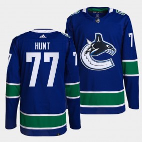 Brad Hunt #77 Canucks Home Blue Jersey 2021-22 Primegreen Authentic