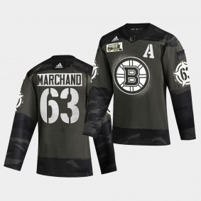 Brad Marchand Boston Bruins 2021 Military Night Camo Authentic Limited Jersey