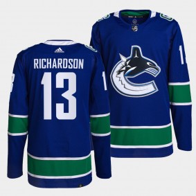 Vancouver Canucks 2022 Home Brad Richardson #13 Blue Jersey Primegreen Authentic Pro