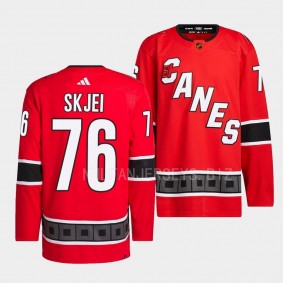 Brady Skjei Carolina Hurricanes 2022 Reverse Retro 2.0 Red #76 Authentic Primegreen Jersey Men's