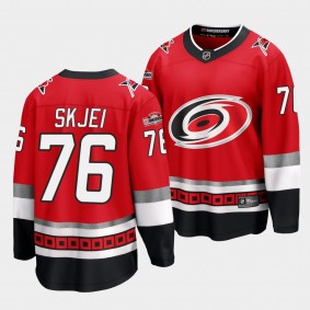 Carolina Hurricanes #76 Brady Skjei 25th Anniversary Red Premier Jersey