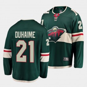 Brandon Duhaime Minnesota Wild 2021-22 Home Green Player Men Jersey