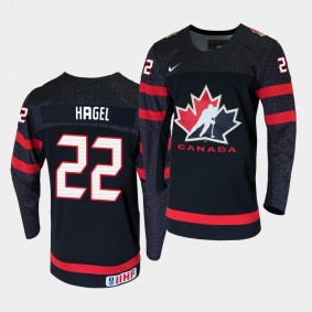 Canada Team 22 Brandon Hagel 2021 IIHF World Champions Black Replica Jersey