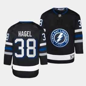 Tampa Bay Lightning #38 Brandon Hagel 2023-24 Alternate Premier Player Black Youth Jersey