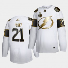 Tampa Bay Lightning Brayden Point 2020 Stanley Cup Finals Bound Golden Limited White Men Jersey