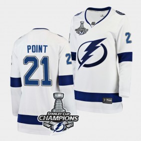 Brayden Point Tampa Bay Lightning 2021 Stanley Cup Champions White Away Women Jersey