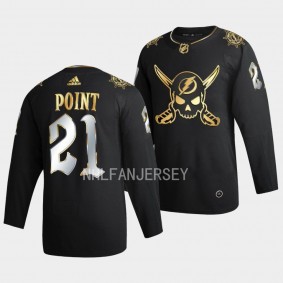 Brayden Point Tampa Bay Lightning Gasparilla inspired #21 Black Golden Edition Jersey