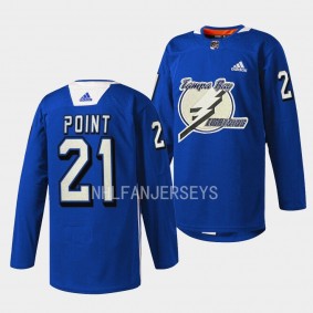 Brayden Point Tampa Bay Lightning Primary Logo Blue #21 Jersey Practice