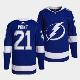 Brayden Point #21 Lightning Home Blue Jersey 2021-22 Primegreen Authentic