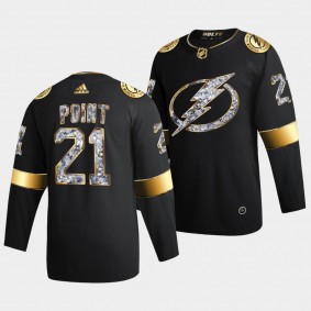 Tampa Bay Lightning Brayden Point 2022 Stanley Cup Playoffs #21 Black Jersey Diamond Edition