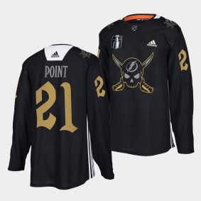 Tampa Bay Lightning Brayden Point 2022 Conference Finals #21 Black Jersey Gasparilla inspired