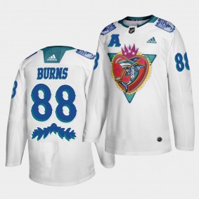 Brent Burns #88 Sharks 2021 Los Tiburones Night Special White Jersey