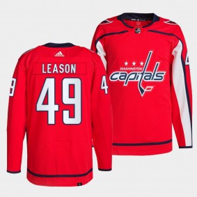 Brett Leason #49 Capitals Home Red Jersey 2021-22 Primegreen Authentic