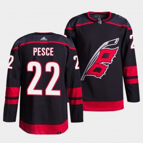 Brett Pesce #22 Hurricanes Alternate Black Jersey 2021-22 Primegreen Authentic Pro