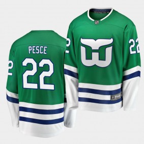 Brett Pesce #22 Hurricanes Whalers Night Green Breakaway Jersey