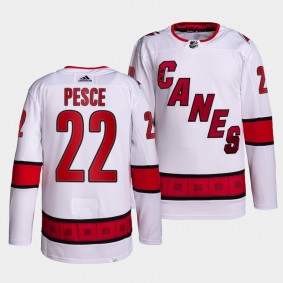 Brett Pesce #22 Hurricanes Away White Jersey 2021-22 Authentic Pro