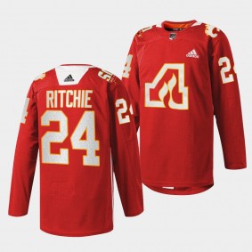 Brett Ritchie #24 Atlanta Flames 2022 50th Anniversary Warm-Up Red Jersey