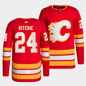 Brett Ritchie #24 Flames Home Red Jersey 2021-22 Primegreen Authentic