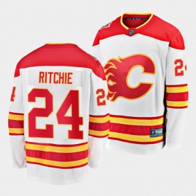 Brett Ritchie Calgary Flames 2021 Away 24 Jersey White Player