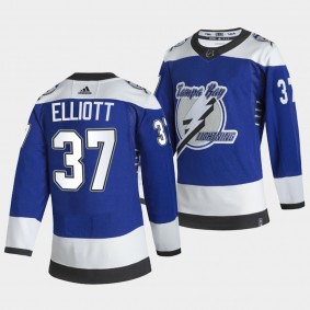 Brian Elliott #37 Lightning 2021 Reverse Retro Special Edition Blue Jersey