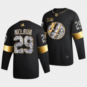 Brock Nelson New York Islanders Golden Diamond #29 Black 50th Anniversary Jersey