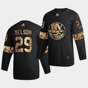 Brock Nelson Islanders Python Skin Black 2021 Exclusive Edition Jersey