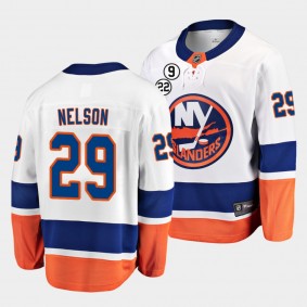 Brock Nelson New York Islanders NO.22 Patch White Honor Bossy Jersey Men