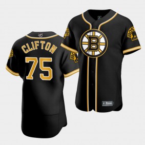 Connor Clifton Boston Bruins 2020 NHL X MLB Crossover Edition Black Baseball Jersey