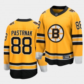 David Pastrnak Boston Bruins 2021 Special Edition Gold Reverse Retro Men Jersey