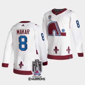 Cale Makar Colorado Avalanche 2022 Stanley Cup Champs White 8 Jersey Reverse Retro