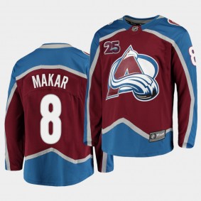 Cale Makar Colorado Avalanche 2020-21 25th Anniversary Burgundy Home Men Jersey