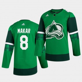 Cale Makar #8 Avalanche 2020 St. Patrick's Day Authentic Player Green Jersey Men's
