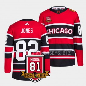 Chicago Blackhawks Only One 81 Caleb Jones #82 Red Reverse Retro 2.0 Jersey Men's